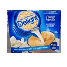 International Delight 인터내셔널 딜라이트 French Vanilla 프렌치 바닐라 크리머 싱글컵 2.49L, 192개입, 1박스, 13ml