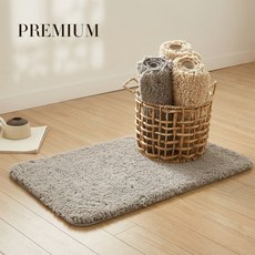 플로우민 빨아쓰는 먼지없는 미끄럼방지 욕실 발매트, 그레이