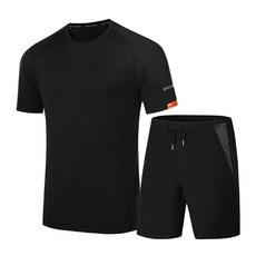 夏季冰爽透氣速乾運動套裝 涼感排汗短袖健身服 男款輕薄運動服飾