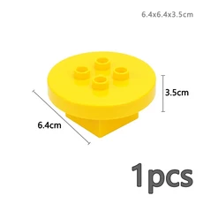 Duploes 대형 벽돌 크리 에이 티브 스윙 Ladde 시소 장난감 큰 빌딩 블록 놀이터 부품 풍선 슬라이드 계단, 36 rotating Part Yellow