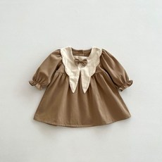 女童洋裝 兒童娃娃領復古蝴蝶結公主裙學院風連身裙