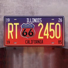 차량 번호판 빈티지 외국차 플레이트 펍 장식 소품 카페, 1개, 퍼플