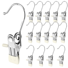 Mirsh 논슬립 코팅 바지걸이 집게, 15개, 베이지