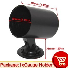 타코미터 게이지 미터 아날로그 검정색 케이스 실린더 가솔린 엔지니어 자동차용 흰색, Gauge Cup, 1개