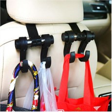 다미겨미 차량용 더블후크 멀티걸이 행거 차량옷걸이, 차량용더블후크-블랙