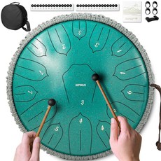 15 2CM 드럼 방수 선물 레인 노트 11 6인치 핸드팬 차임 음악 메탈, 12''15note, Navy blue
