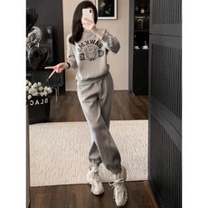 韓版小個子加絨衛衣兩件套運動套裝女：秋季顯瘦時尚休閒套裝