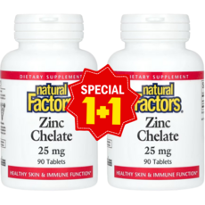 1+1 네추럴팩터스 아연 킬레이트 25mg 90정 / 해외직구 캐나다정품, 2개