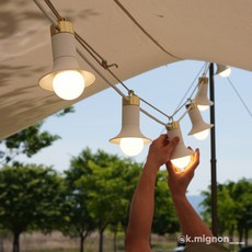 [헬로닷] 낮에도 예쁜 파티라이트 스트링라이트 7구 캠핑 테라스 LED 야외 줄조명, 1개, 01_비앙코 화이트