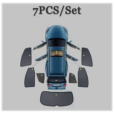 폭스바겐 타오스 VW 타루 2018 ~ 용 자동차 햇빛가리개 패드 자외선 차단 마그네틱 바이저 블랙 윈도우 쉐, 02 7PCS