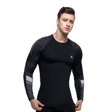 Gear X New Sports Plus 男士長袖圓形 08-1（黑色）