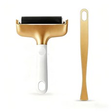 Brayer 롤러 및 매트 핀셋 리무버 도구 세트 크리컷/실루엣/브라더 공예 판화 원단 공예 및 티셔츠 열 전달 프로젝트용 크래프팅 브레이어 (골드), Brayer 롤러 및 매트 핀셋 리무버 도구 세트 크리