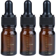 해피업시티 3Pcs 5ml0.2온스 앰버 글라스 눈금 드로퍼 병 빈 리필 가능한 에센셜 오일 병 유리 피펫 드로퍼가 포함된 바이알 화장품 엘리트 유체 용기 병