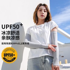 冰絲防曬袖套，透氣涼感，高彈力貼合，多色可選，戶外運動防曬必備, 8011灰色, 1個