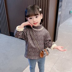 【Arbea】冬季新款女童打底衫加絨加厚打底舒適碎花打底衫童裝【C177】