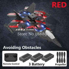RC헬기 비행기 전투기 드론 무선 조정 카 자동차 오프로드 드리프트 포크레인 4 면 장애물 회피 전기 리모, 01 China Mainland, 12 Red No Camera 3B