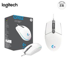 로지텍 G102 2세대 LIGHTSYNC 게이밍 유선마우스, G102 국내정품박스 AS2년, 화이트 (WHITE)