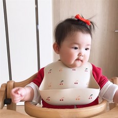 YYTY 矽膠圍兜, 櫻桃, 1個, 1個裝