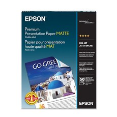 Epson 프리미엄 프리젠테이션 용지 매트 (21.6x27.9cm(8.5x11인치) 양면 50장) (S041568) 브라이트 화이트, Epson 프리미엄 프리젠테이션 용지 매트 (21.6x