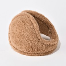 冬季限定保暖耳罩，加厚加絨耳包，後戴防風耳套，男女士戶外保暖防凍耳暖, 仿兔絨耳罩卡其, 1個