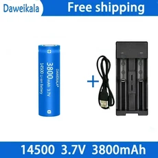 14500 배터리 3.7V 대용량 3800mah 리튬 이온 전동 칫솔 면도기 이발사 충전식 사용됨, 02 1pcs