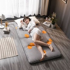 로즈포레 휴대용토퍼 바닥용 매트 토퍼매트리스 접이식토퍼, 오렌지 4cm 미끄럼방지