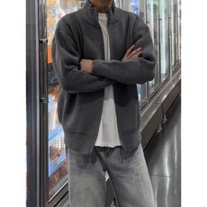 時尚復古針織小外套 男款秋冬高領拉鍊毛衣