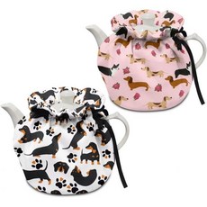 단열 주전자 커버 티포트 코지 주방 티팟 먼지 아침 식사 냄비 워머 커버고무밴드 포함 벌새와 꽃 프린트, 귀여운 다치훈드