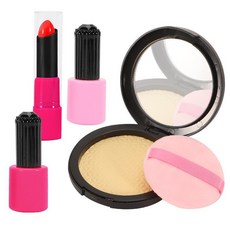 仿真化妝品玩具 無顏料 無粉狀 兒童化妝箱 公主彩妝玩具 女孩化妝套裝, 1個, 黑色5件套【仿真無顏色】