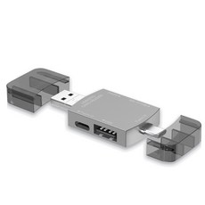 돌아라 c타입 멀티 USB3.2 SD TF 카드 리더기 OTG 리더기, 그레이, 1개