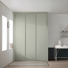 보루네오 E0 PET 파스텔 여닫이 작은방 붙박이장 10cm, 미스트그린 10cm