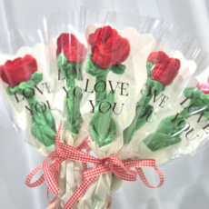 5p 비비드위 장미꽃 꽃인형 한송이 세트, 5개, 레드