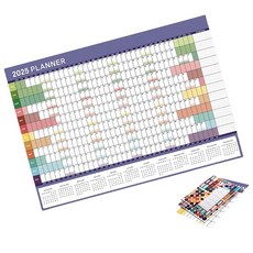 2025年度計畫日曆全年計畫日曆，清晰日期標記，精美版面設計，優質紙張書寫流暢, 藍色 D 型, 1個