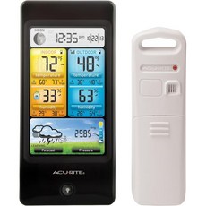 예보온도습도가 있는 AcuRite 02016 컬러 기상 관측소 블랙, 예측온도습도가 있는 AcuRite 02016 컬러 기상, 1개