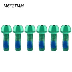 MUQZI 자전거 크랭크 암 고정 볼트 디스크 브레이크 켈리퍼 MTB 스템 나사 M6x17mm 6 개, 03 Green