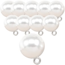 진주단추 12mm 진주장식 진주알 단추 볼록이, 1팩, 진주단추12mm(흰색10개)