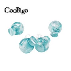 플라스틱 코드 토글 클립 투명 다채로운 로프 스프링 신발끈 파라코드 스트링, Turquoise, 1개