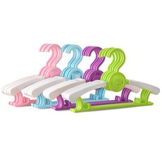 도매짱 길이조절 아기 옷걸이 5개 어린이 유아 아동 바지걸이 (domejjang), 퍼플