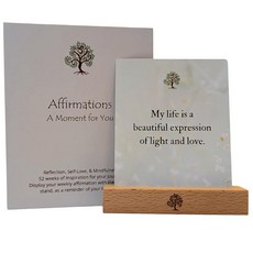 나무 스탠드가 있는 긍정적인 긍정 스트레스 위한 사랑 및 영감 대한 정서적 여행에 정신 건강 자기 성찰을 일상적인 - 주간 균형 카드 52장 마음챙김 해소, 나무 스탠드가 있는 긍정적인 긍정 카드 52장 - 스트