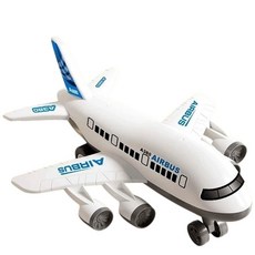 仿真A380慣性客機模型玩具，37厘米加大尺寸兒童航空飛機玩具, 白色, 1個