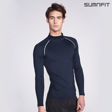 썸앤핏 남성용 스포츠 컴프레션 기능성 목폴라 긴팔 언더레이어 상의 MTL1002