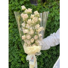 기념일 시들지않는꽃 모루 인형 만들기 모루꽃다발키트, 크림화이트 풍경 꽃다발 완제품, 1개