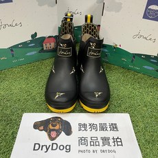 Joules Wellibob 黑色手繪蜜蜂短筒雨靴 雀爾西風格, 尺寸代購請先詢問確認