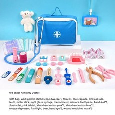 장난감 교육 놀이 목재 시뮬레이션 치과 체크 브러시 치아 의학 세트 역할, style H