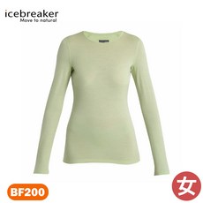 Icebreaker 女 Oasis 圓領長袖上衣 BF200 若芽綠 IB104375