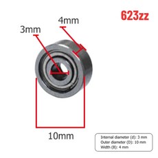 626ZZ 프린터 608ZZ 스케이트보드 3D 그루브 685ZZ 688ZZ 스쿠터용 607ZZ 623ZZ, 20PCS, 1개