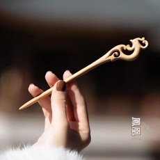 桃木簪子 古風木質髮簪 18cm精雕款