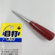 目打 木柄大頭錐子（附透明套）皮革手作打孔工具, 1個, 紅色