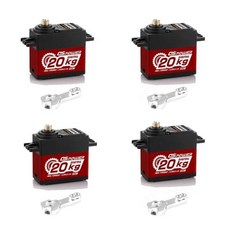 DSpower-방수 20KG 디지털 서보 도 메탈 기어 1/8 RC 자동차용 TRX4 Scx10 Arrma 104001 슬래시 Maxx, 10 4x20KG 300 Degree R, 1개