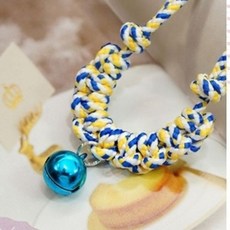 문펫 매듭 목걸이 방울 소 색상임의 강아지 목걸이